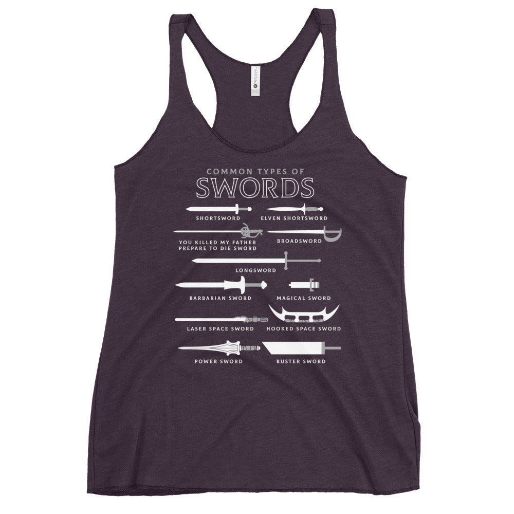 Common Types Of Swords Women's Racerback Tank