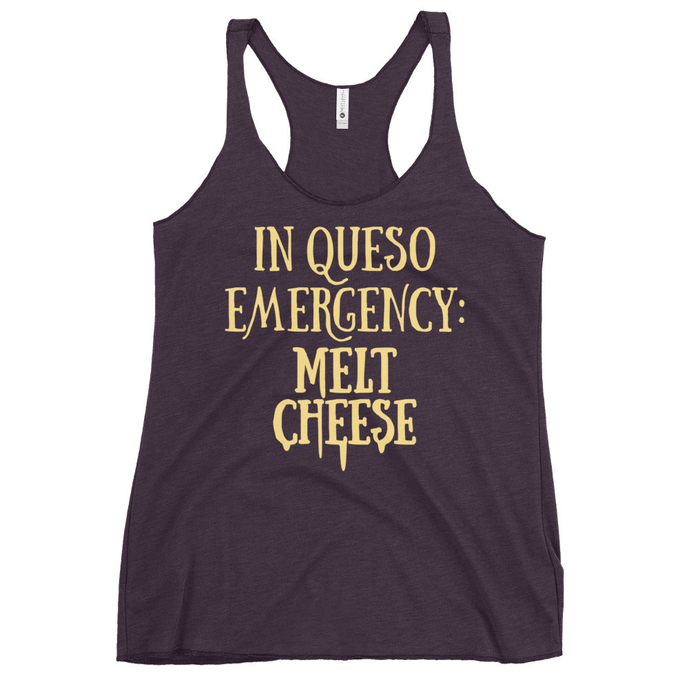 In Queso Emergency: Melt Cheese Women's Racerback Tank
