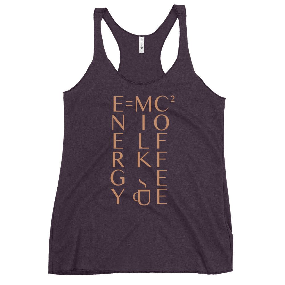 Energy Equals Milk Times Coffee Squared Women's Racerback Tank