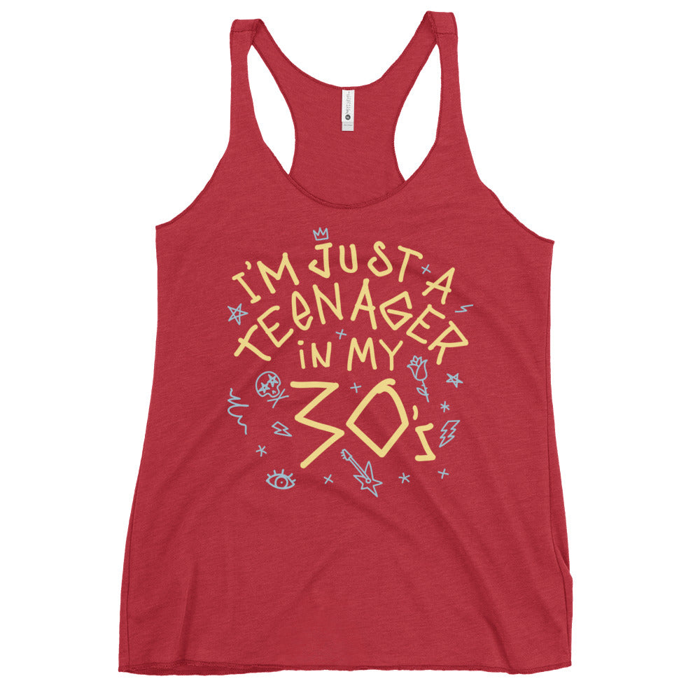 I'm Just A Teenager In My 30's Women's Racerback Tank