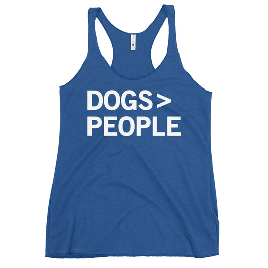 Dogs>People Women's Racerback Tank