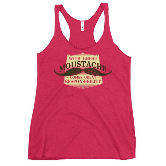 With Great Moustache Women's Racerback Tank