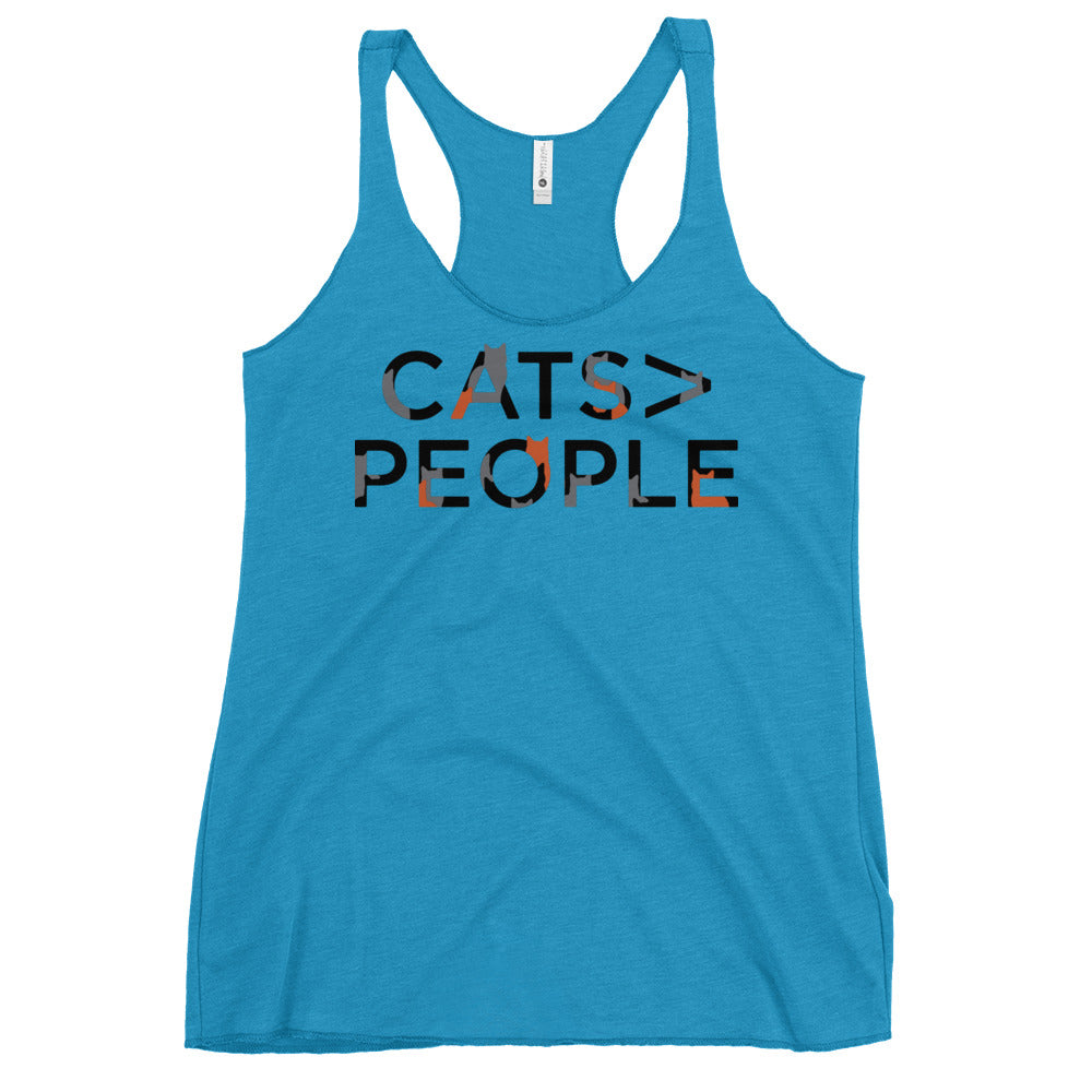 Cats>People Women's Racerback Tank