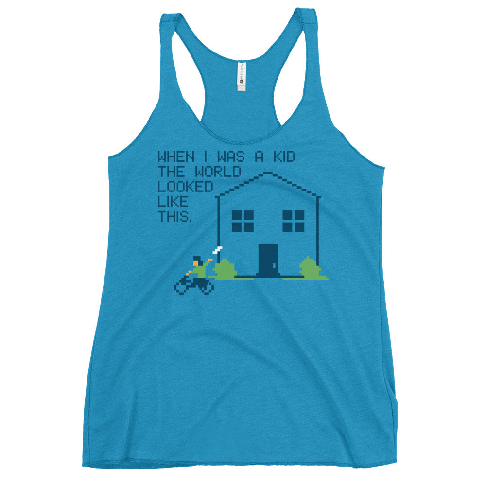 When I Was A Kid The World Women's Racerback Tank