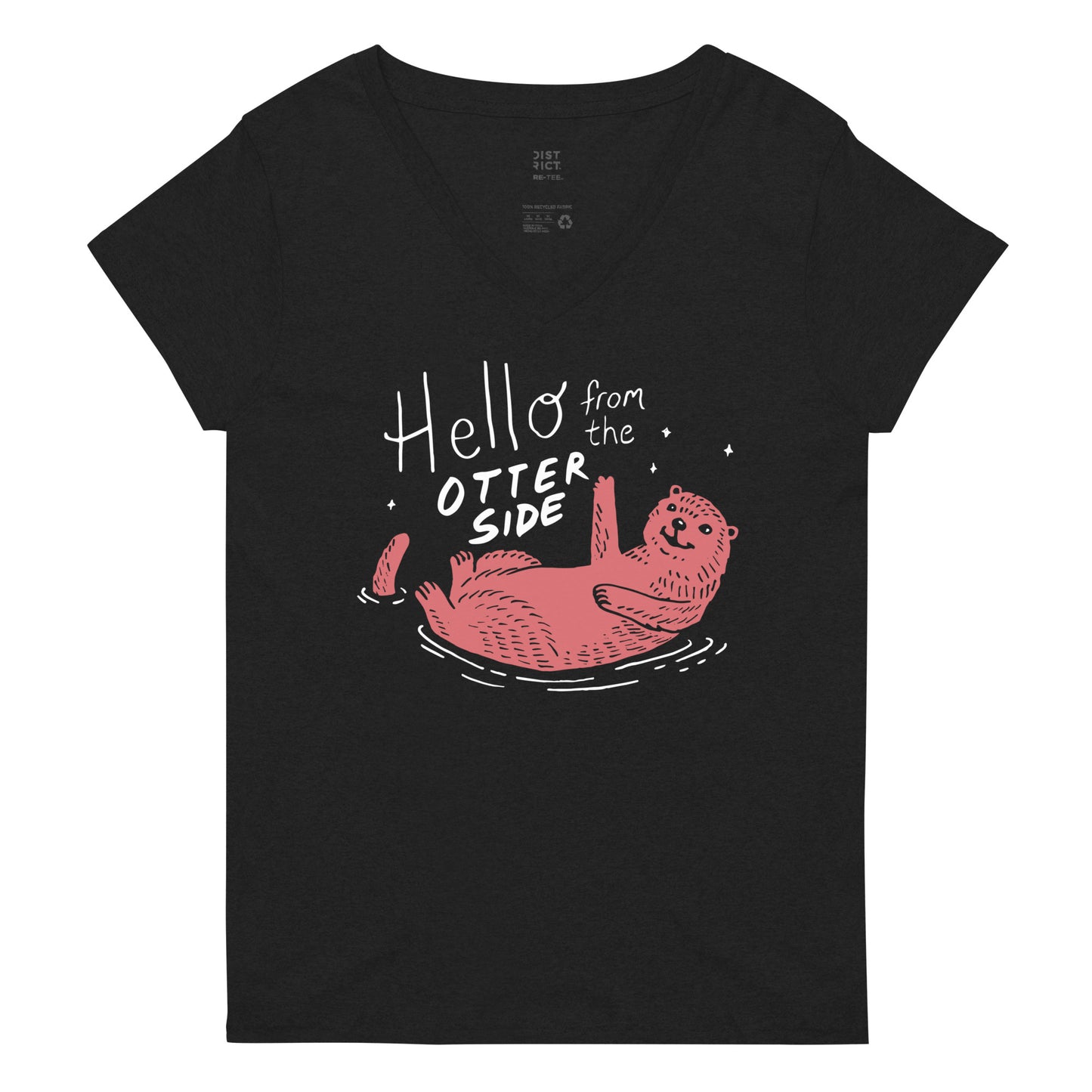Hello From The Otter Side Women's V-Neck Tee