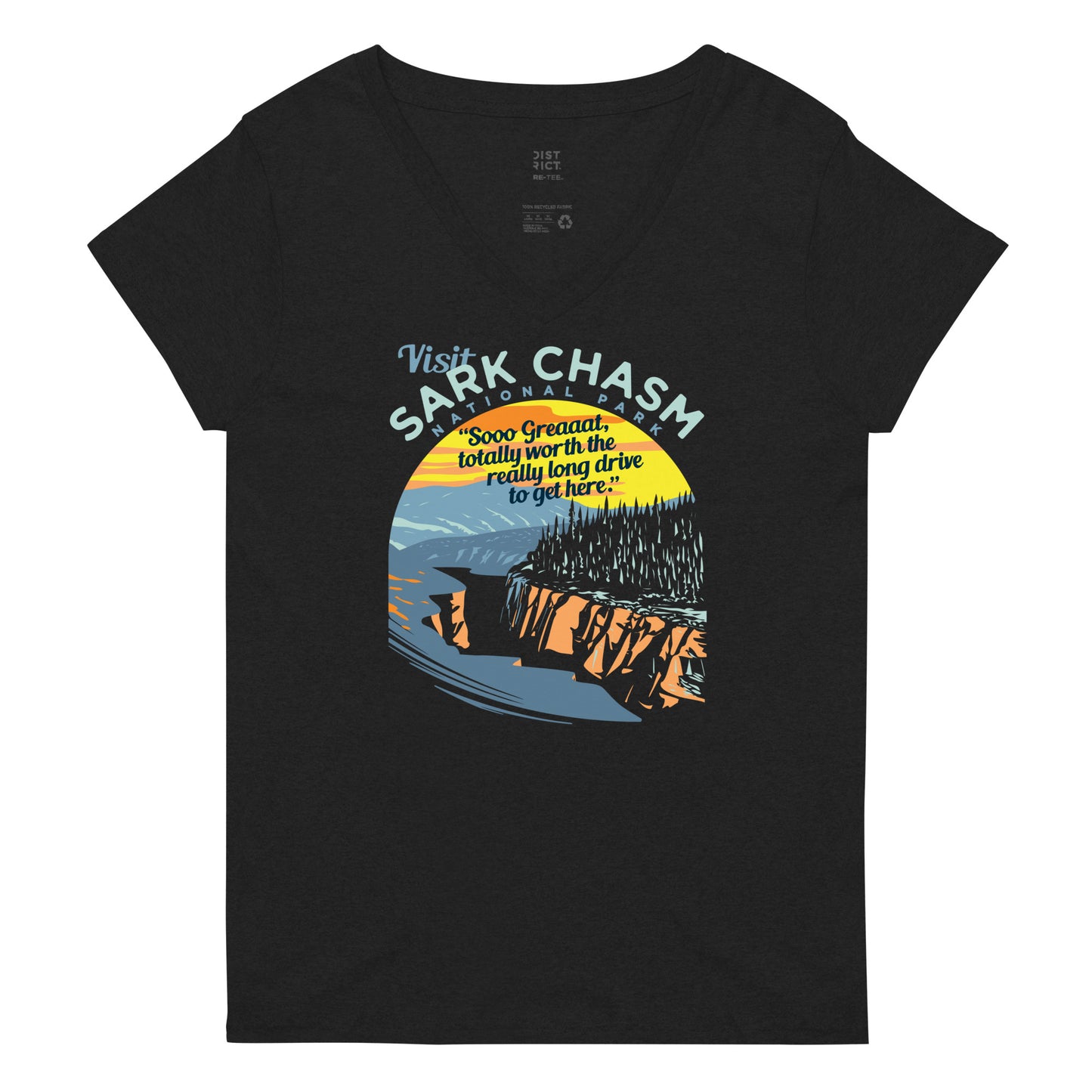 Visit Sark Chasm Women's V-Neck Tee