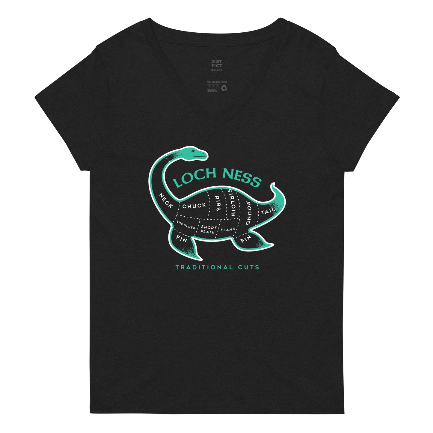Loch Ness Traditional Cuts Women's V-Neck Tee