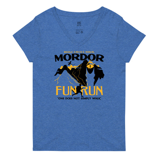 Mordor Fun Run Women's V-Neck Tee