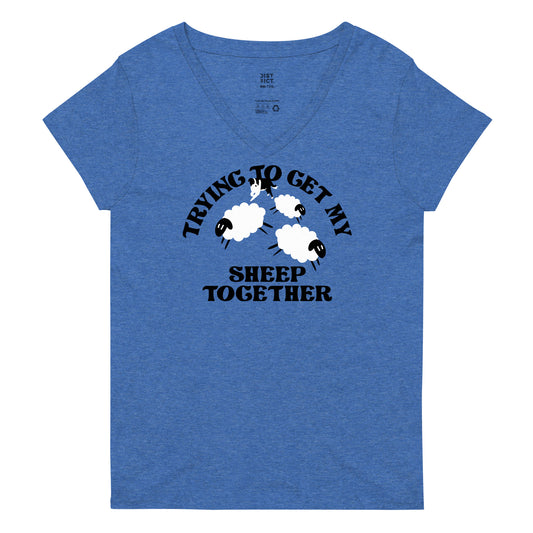 Trying To Get My Sheep Together Women's V-Neck Tee