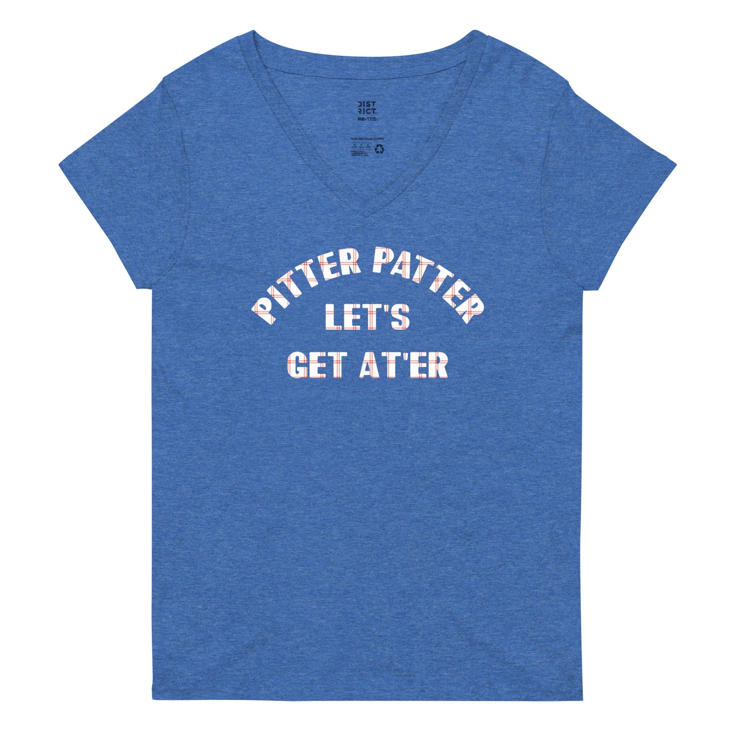 Pitter Patter Let's Get At'er Women's V-Neck Tee