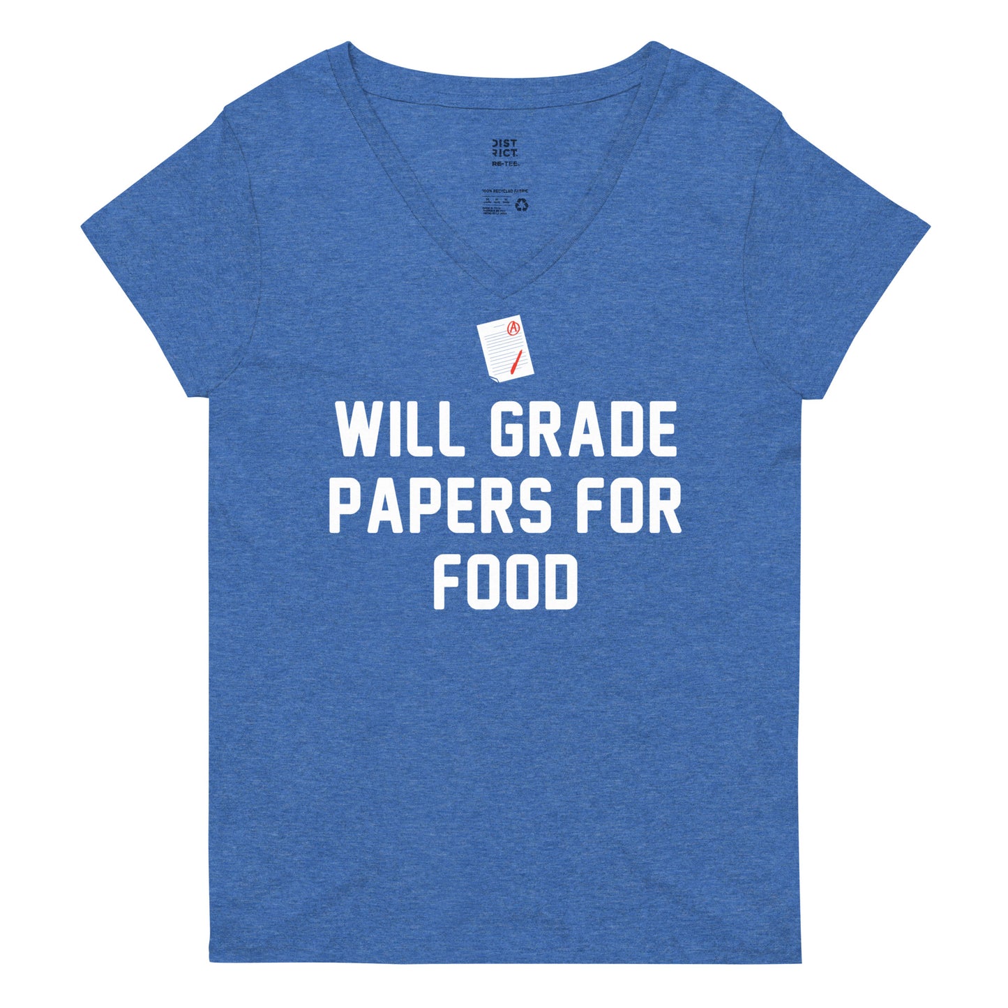 Will Grade Papers For Food Women's V-Neck Tee