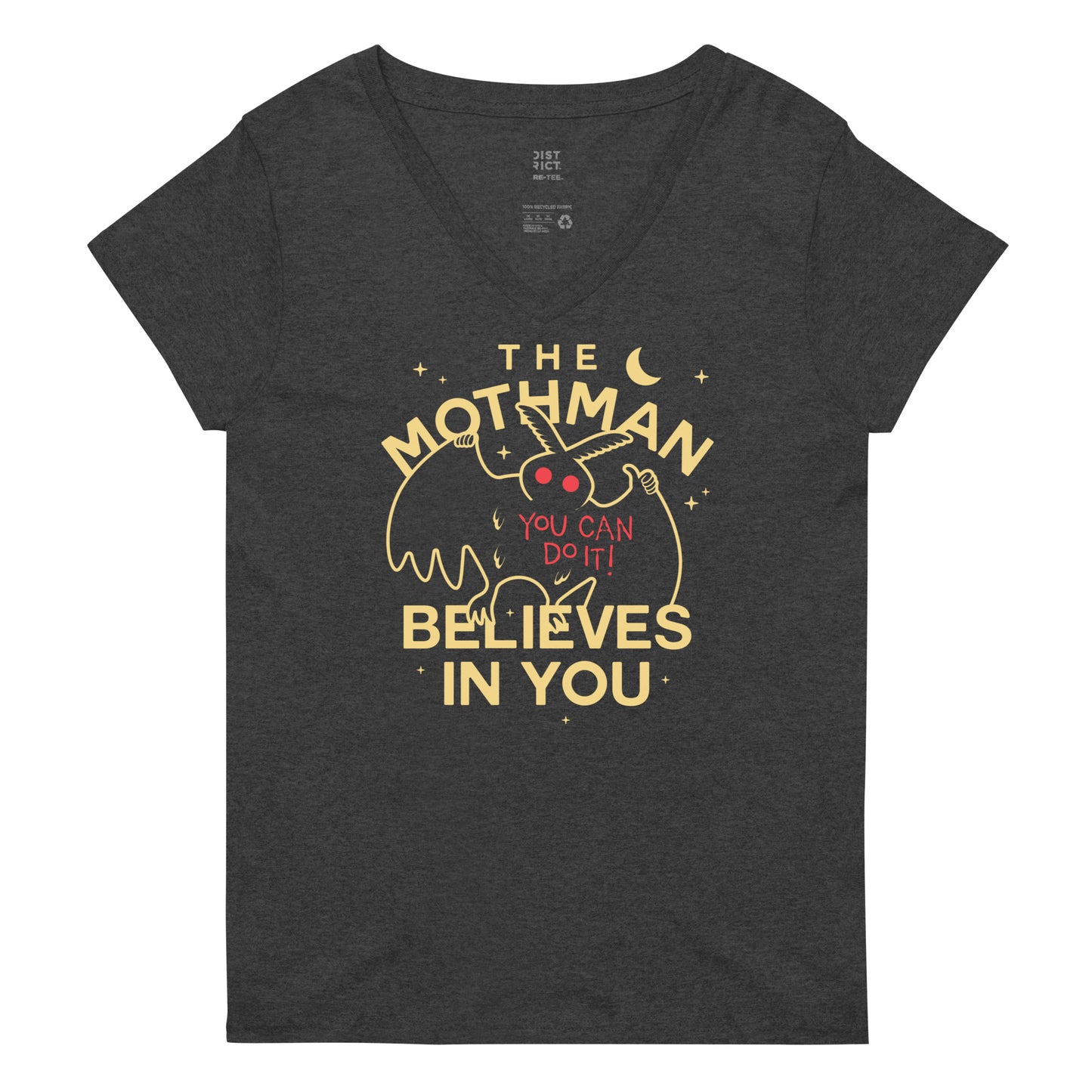 The Mothman Believes In You Women's V-Neck Tee