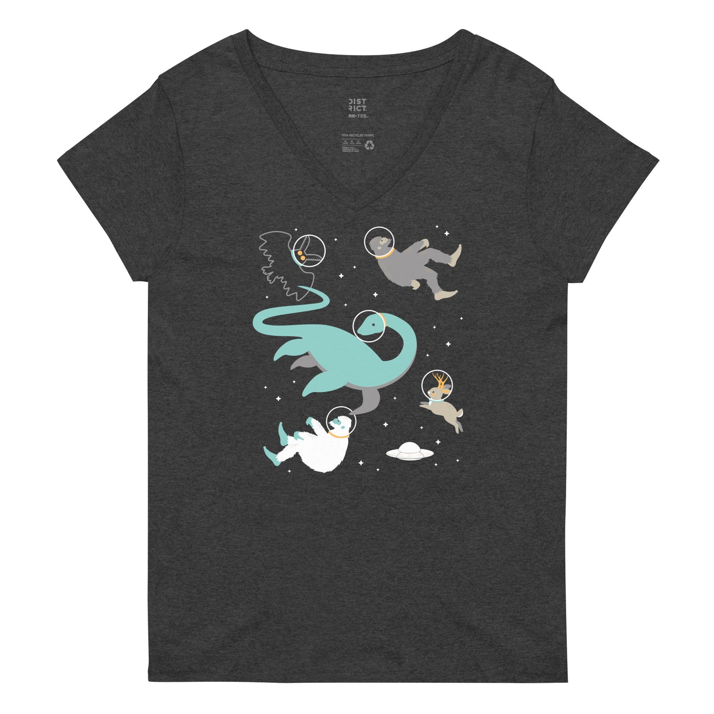 Cryptids In Space Women's V-Neck Tee