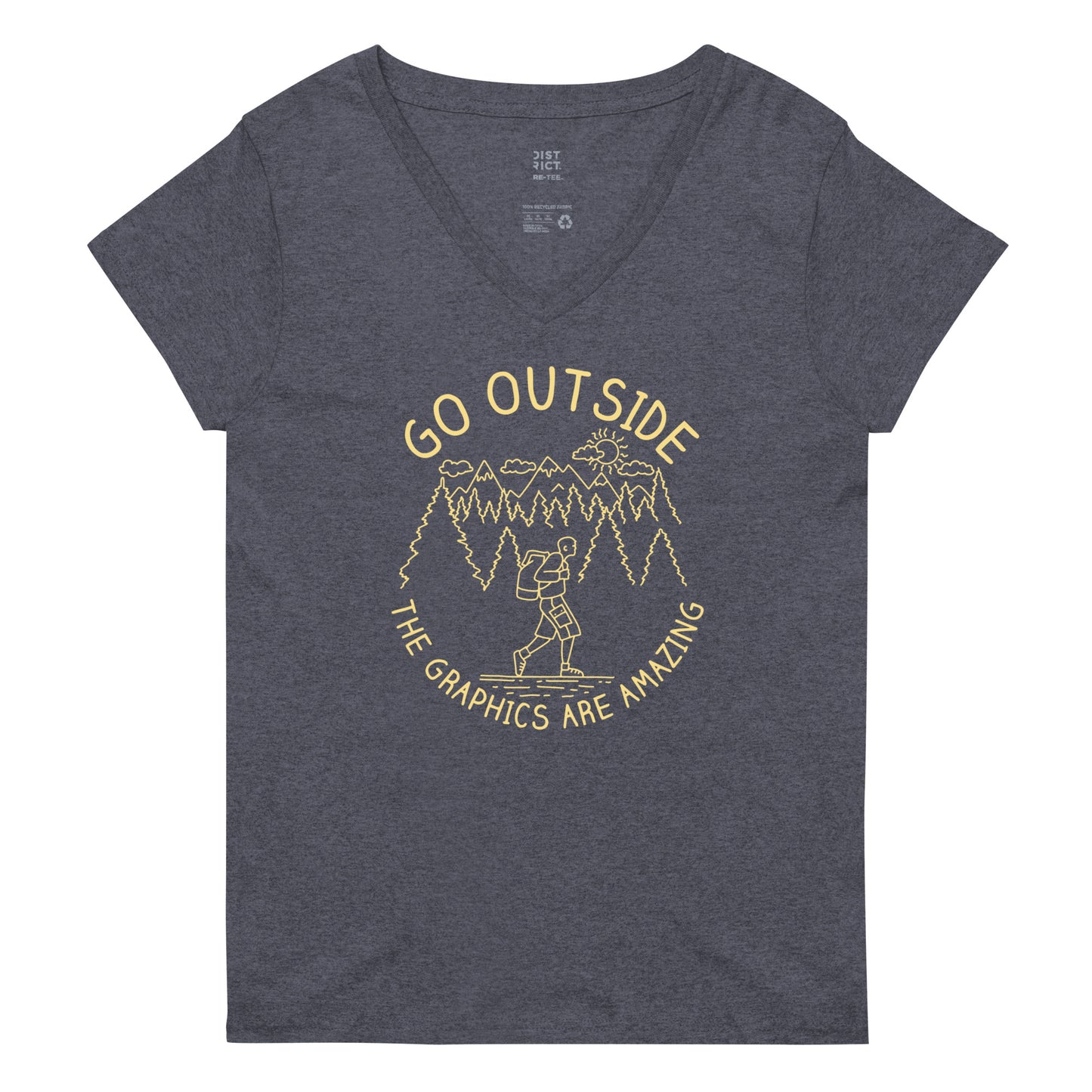 Go Outside The Graphics Are Amazing Women's V-Neck Tee