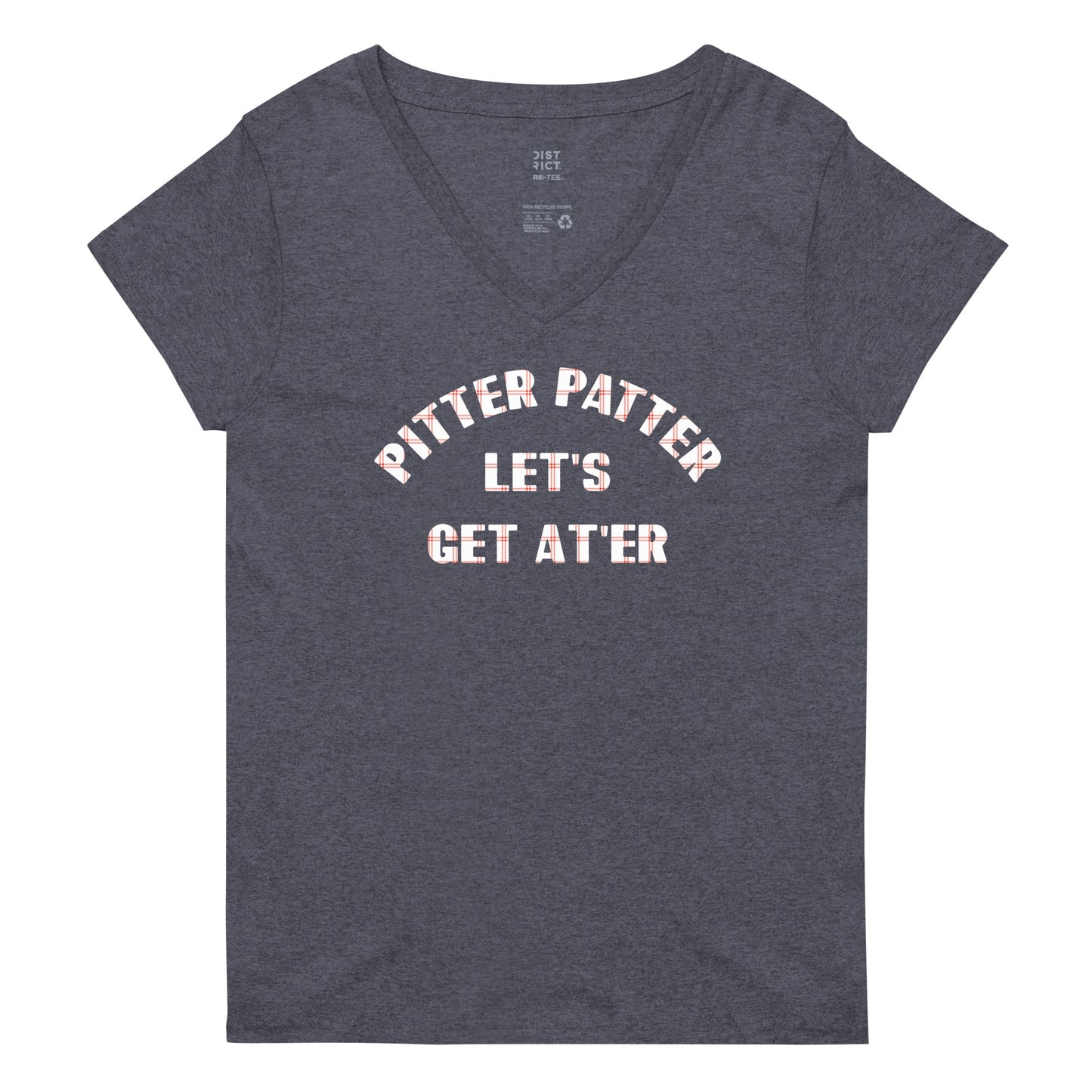 Pitter Patter Let's Get At'er Women's V-Neck Tee