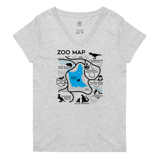 Zoo Map Women's V-Neck Tee