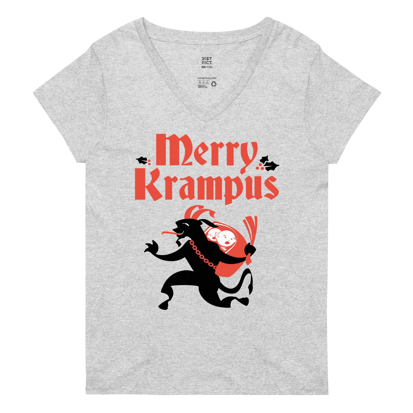 Merry Krampus Women's V-Neck Tee