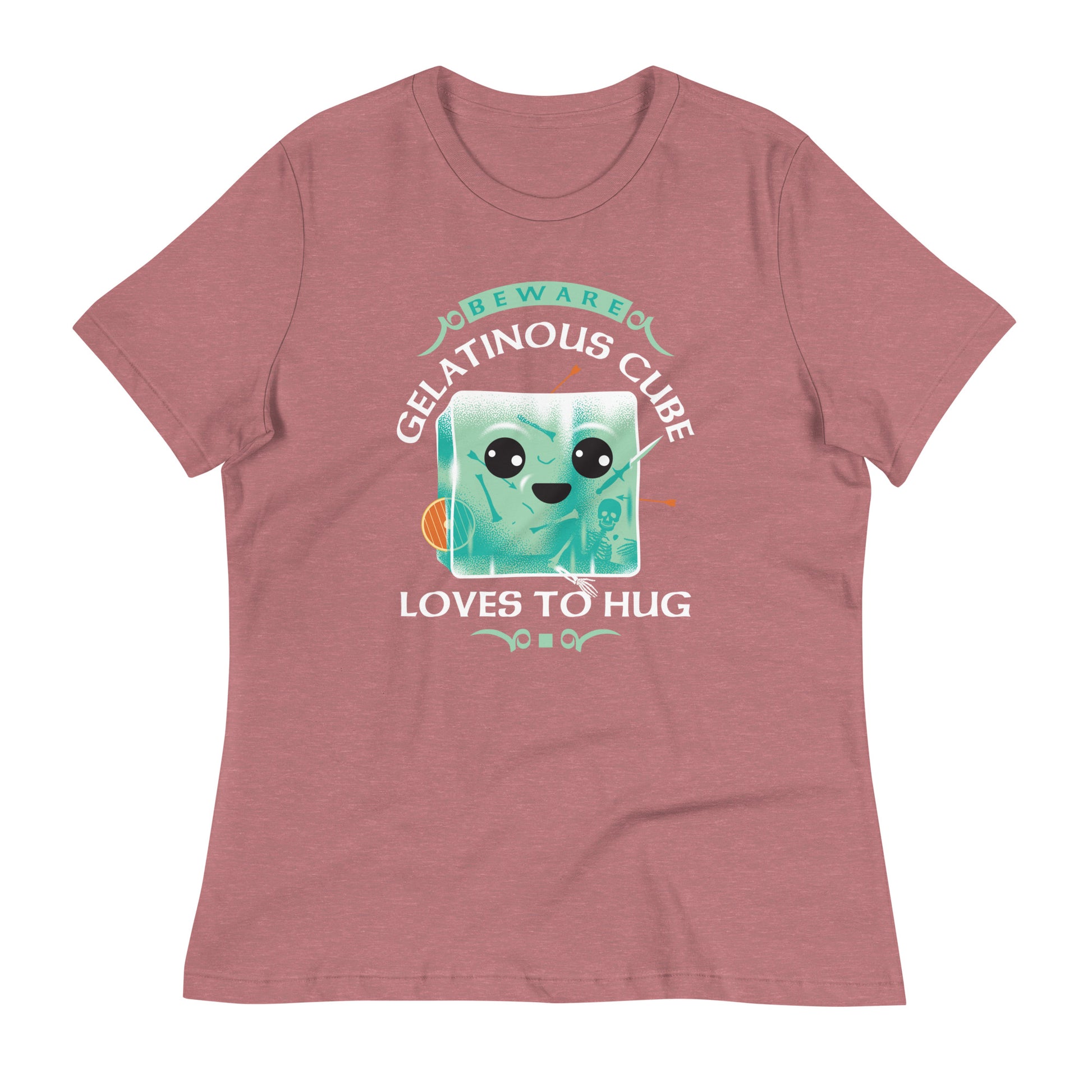 gelatinous cube card sleeves Gelatinous Cube Loves To Hug Women's Signature Tee Heather Mauve