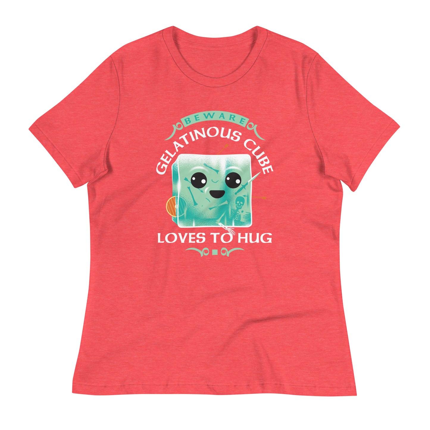 Gelatinous Cube Loves To Hug Women's Signature Tee Heather Red