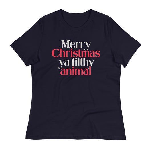 Merry Christmas Ya Filthy Animal Women's Signature Tee