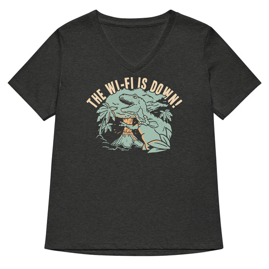 The Wi-Fi Is Down! Women's V-Neck Tee