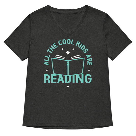 All The Cool Kids Are Reading Women's V-Neck Tee