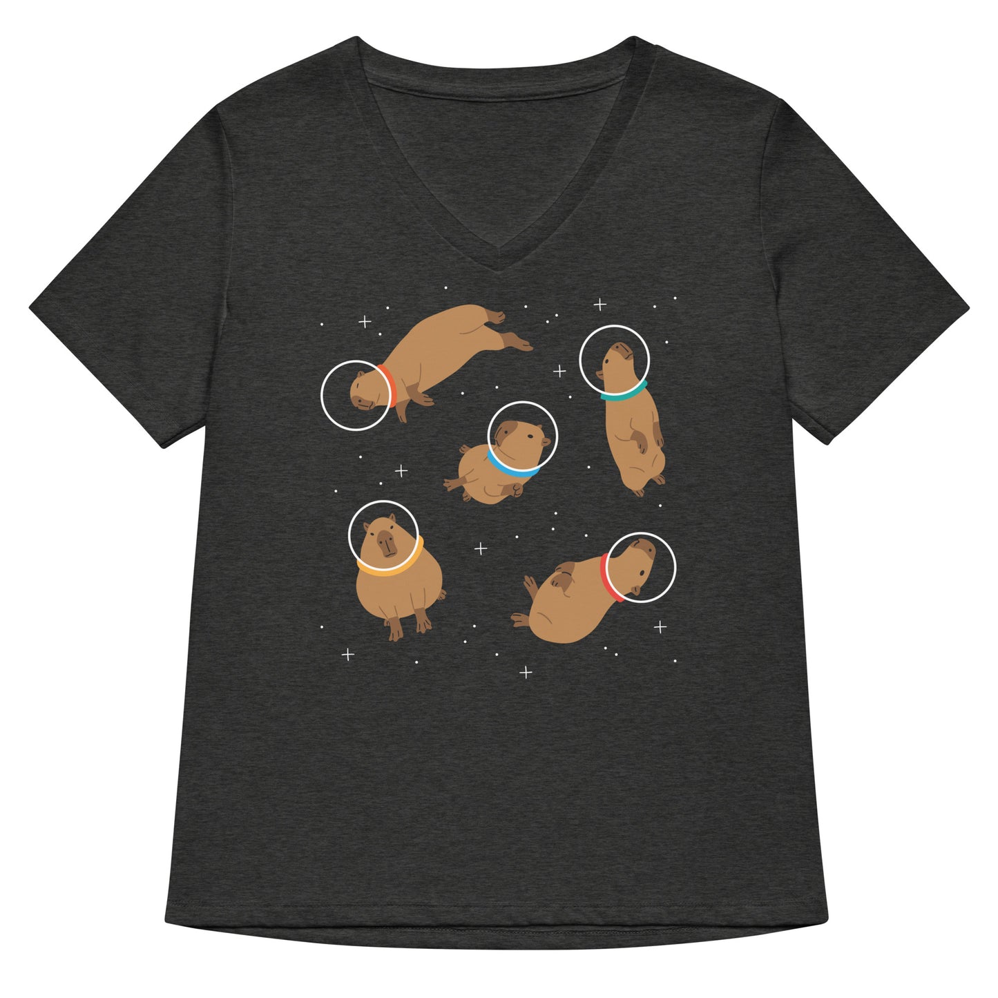 Capybaras In Space Women's V-Neck Tee