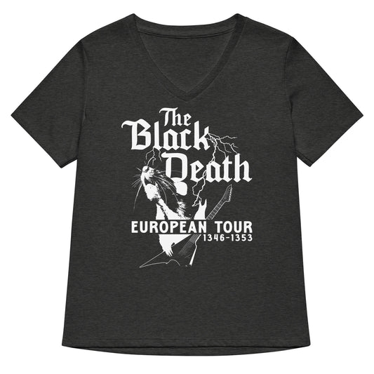 The Black Death European Tour Women's V-Neck Tee