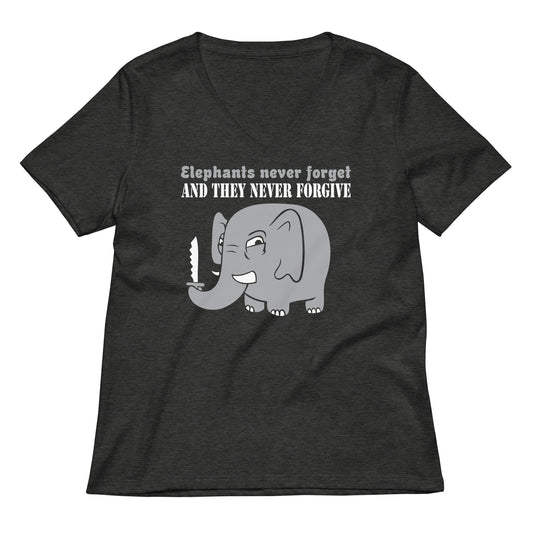 Elephants Never Forgive Women's V-Neck Tee