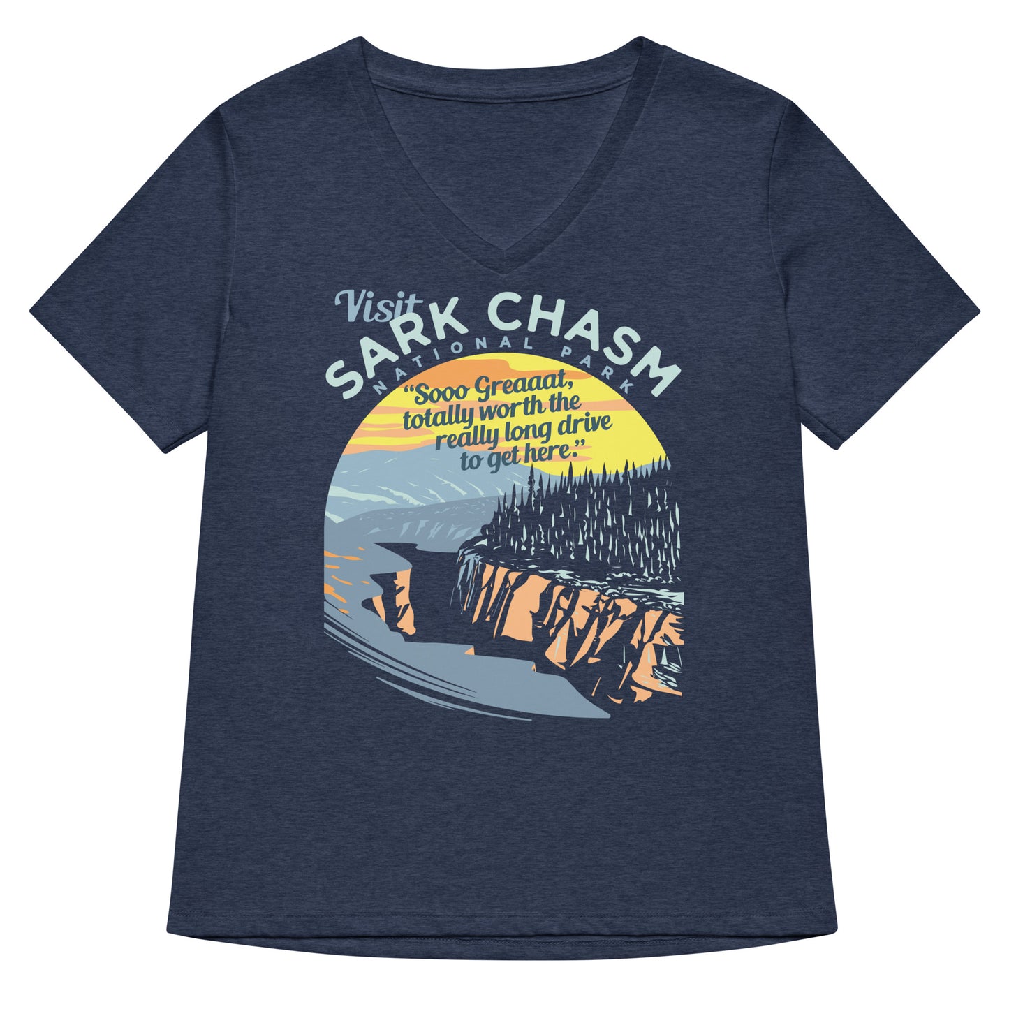 Visit Sark Chasm Women's V-Neck Tee