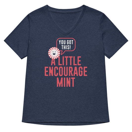 A Little Encourage Mint Women's V-Neck Tee