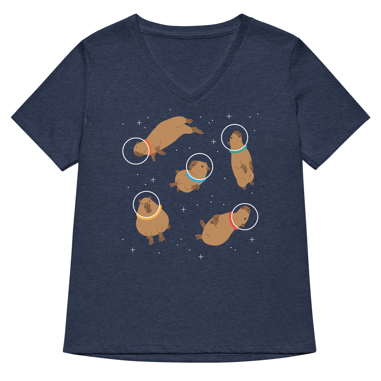 Capybaras In Space Women's V-Neck Tee