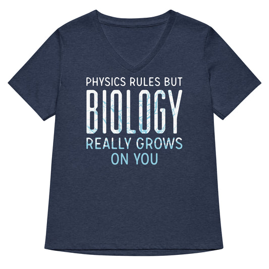 Biology Really Grows On You Women's V-Neck Tee