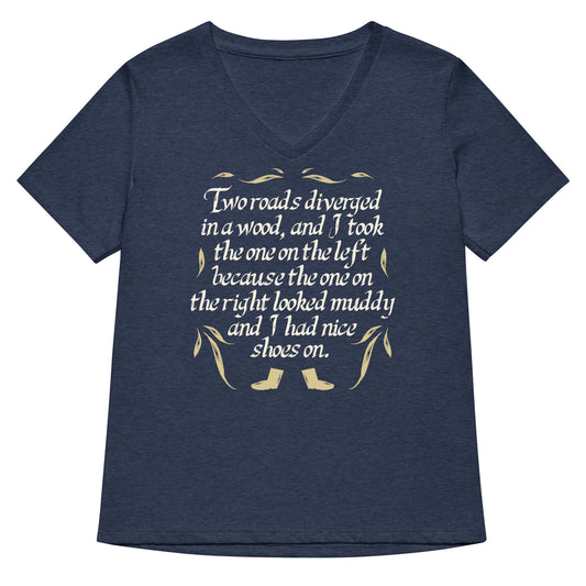 Two Roads Diverged Women's V-Neck Tee