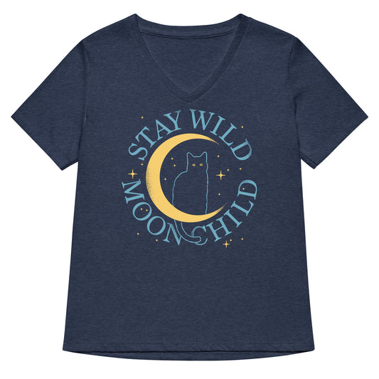 Stay Wild Moon Child Women's V-Neck Tee