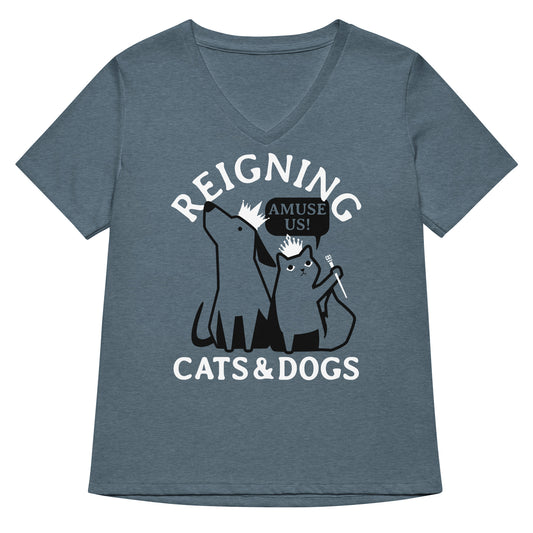 Reigning Cats And Dogs Women's V-Neck Tee