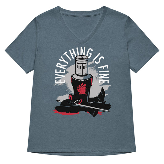 Everything Is Fine Women's V-Neck Tee