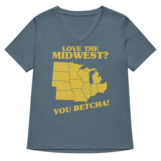 Love The Midwest? You Betcha! Women's V-Neck Tee