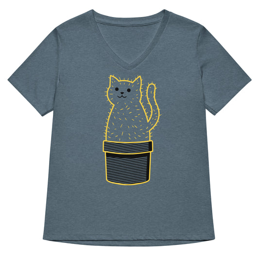 Catcus Women's V-Neck Tee