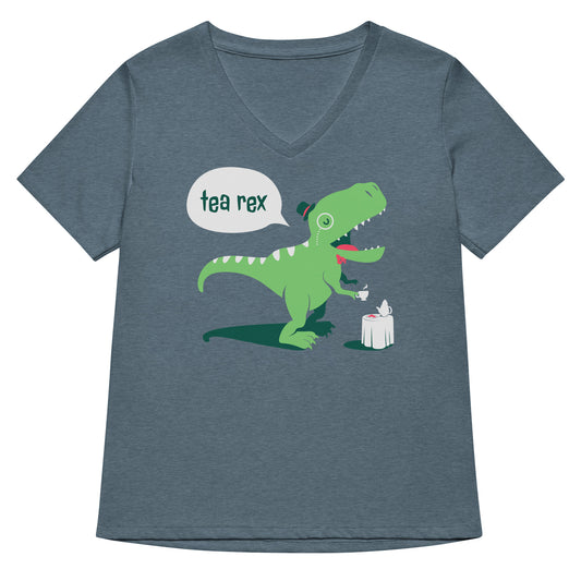 Tea Rex Women's V-Neck Tee