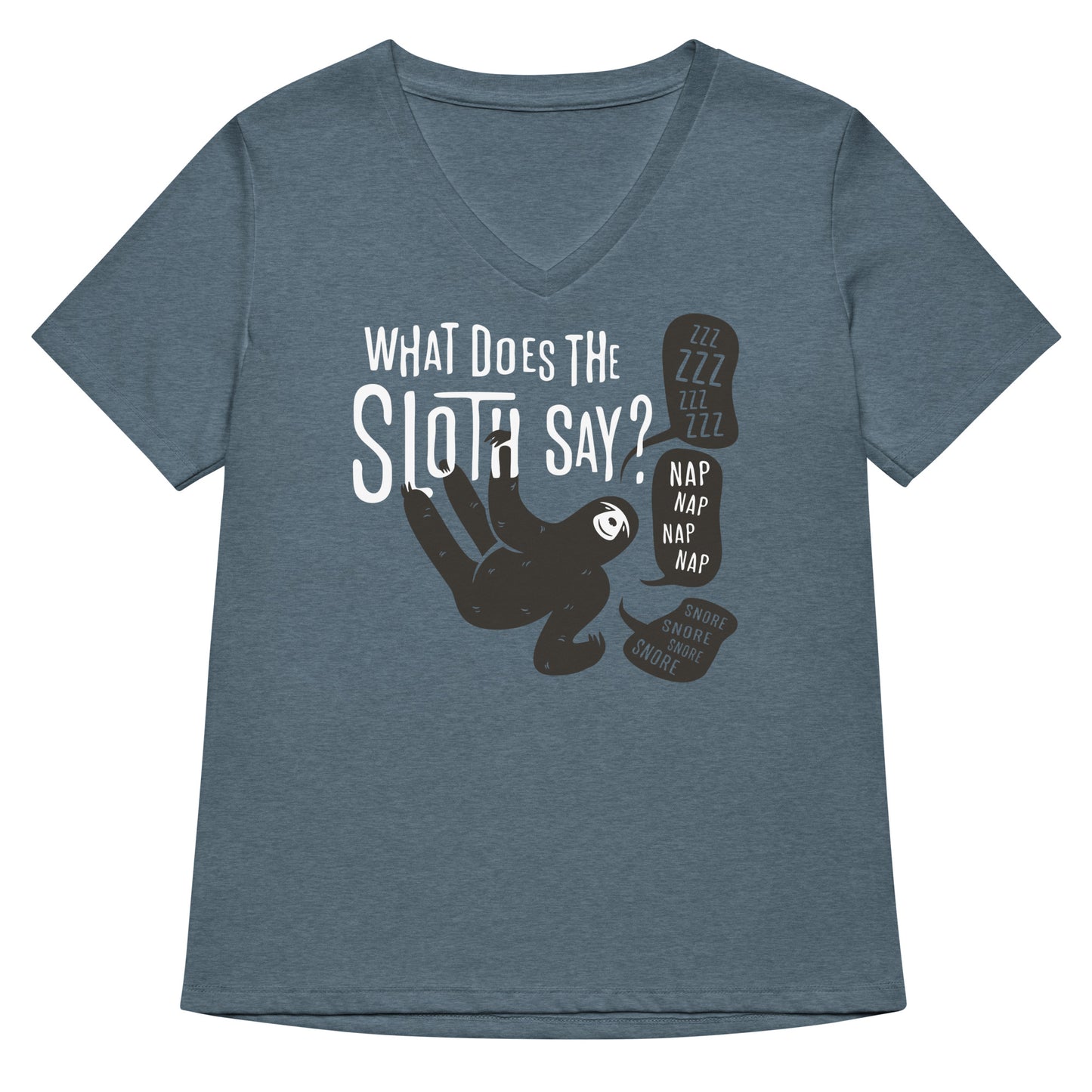 What Does The Sloth Say? Women's V-Neck Tee