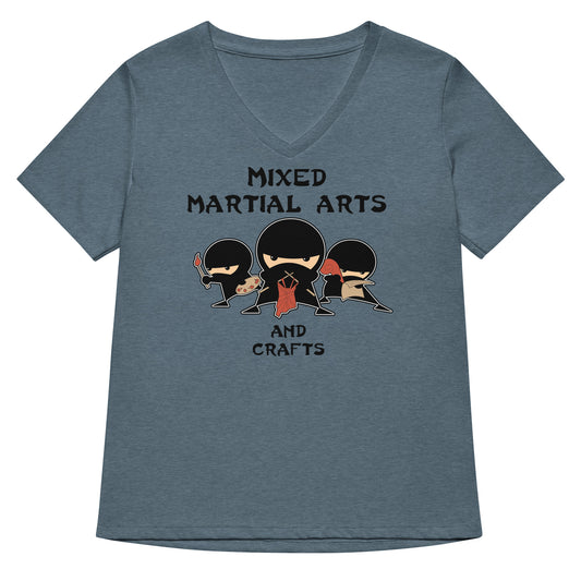 Mixed Martial Arts and Crafts Women's V-Neck Tee