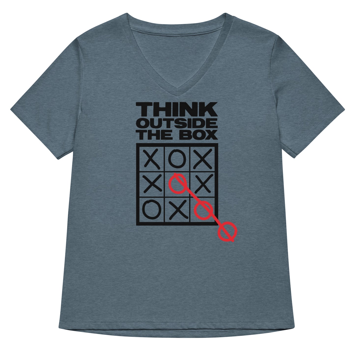 Think Outside The Box Women's V-Neck Tee