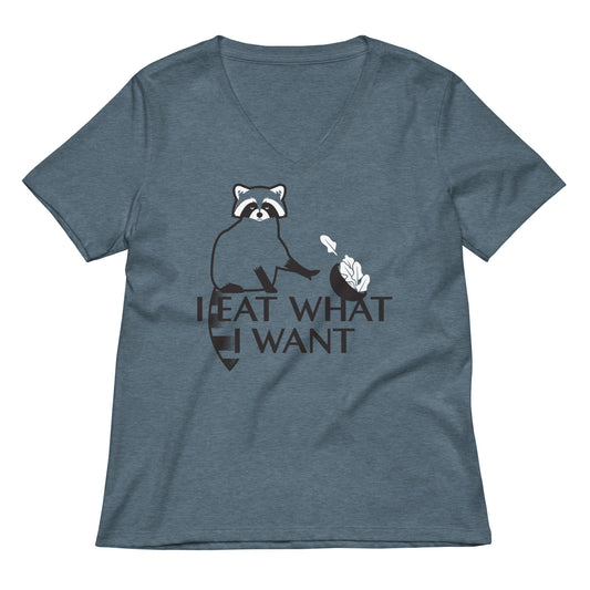 I Eat What I Want Women's V-Neck Tee