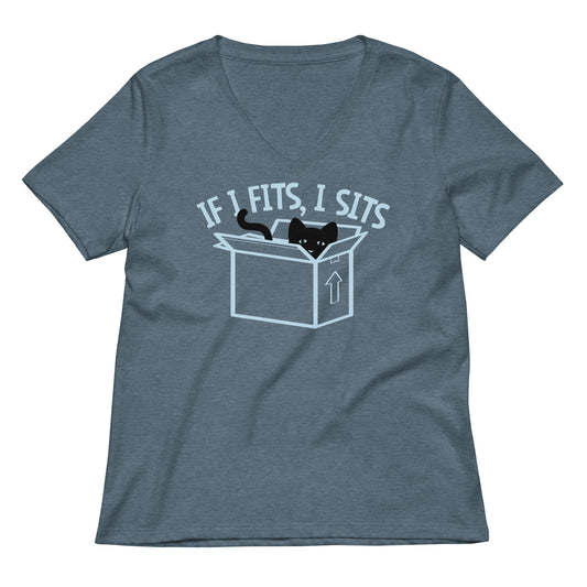 If I Fits, I Sits Women's V-Neck Tee
