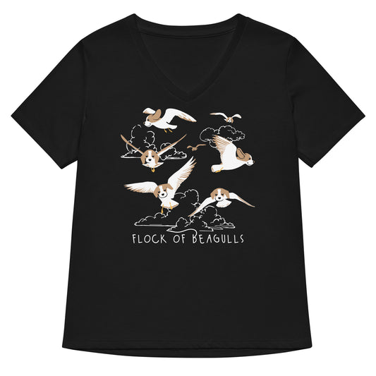 Flock Of Beagulls Women's V-Neck Tee