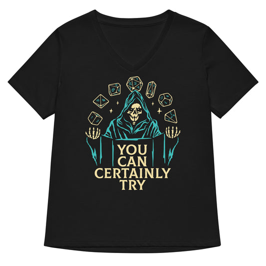 You Can Certainly Try Women's V-Neck Tee