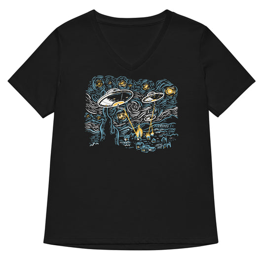 Starry Invasion Women's V-Neck Tee