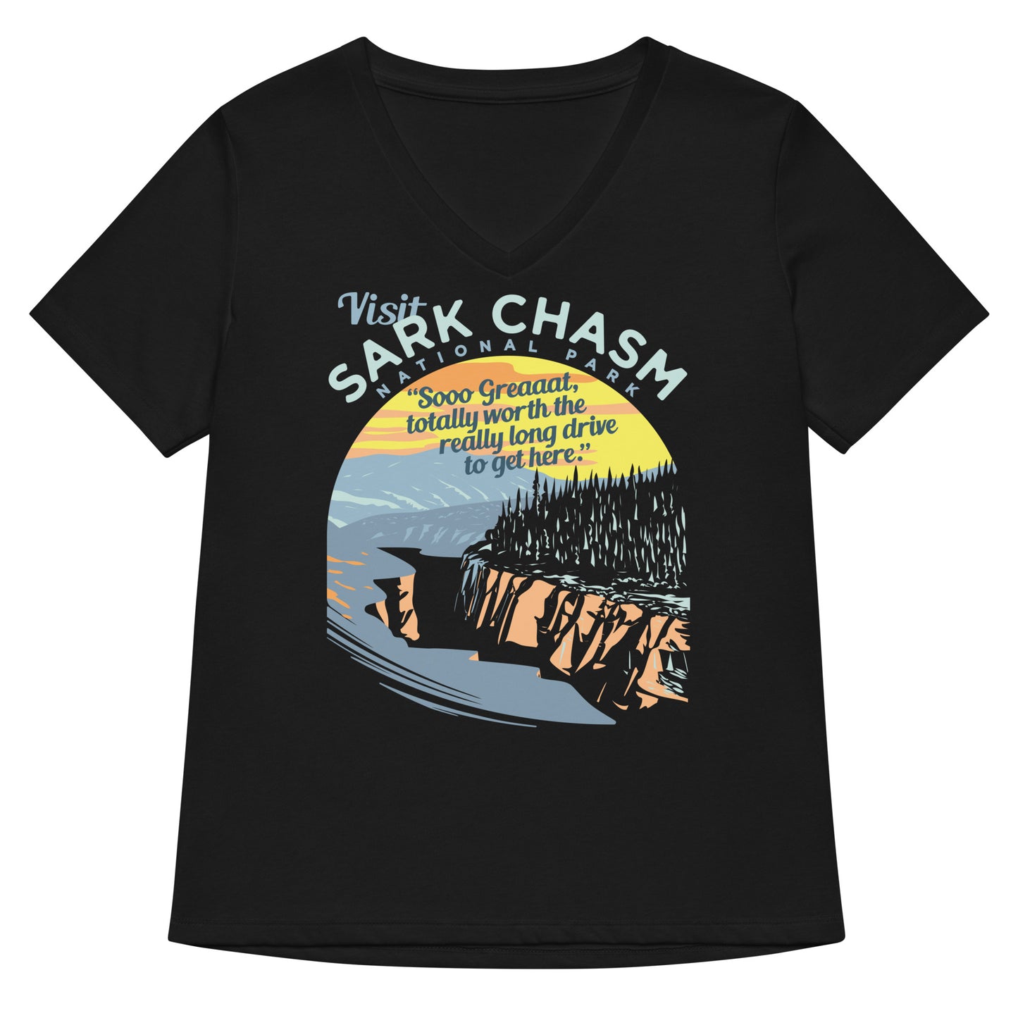Visit Sark Chasm Women's V-Neck Tee