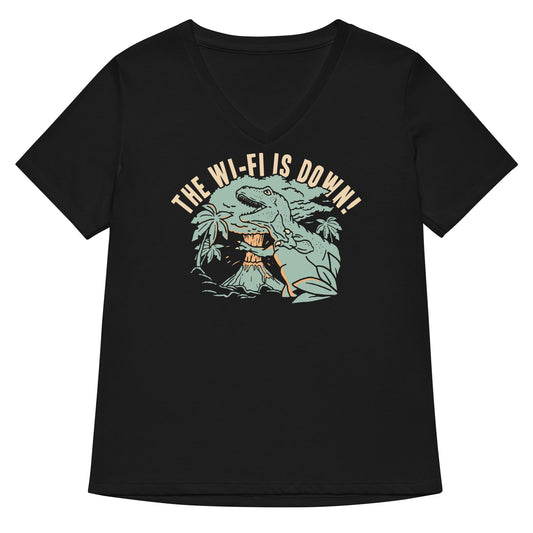 The Wi-Fi Is Down! Women's V-Neck Tee
